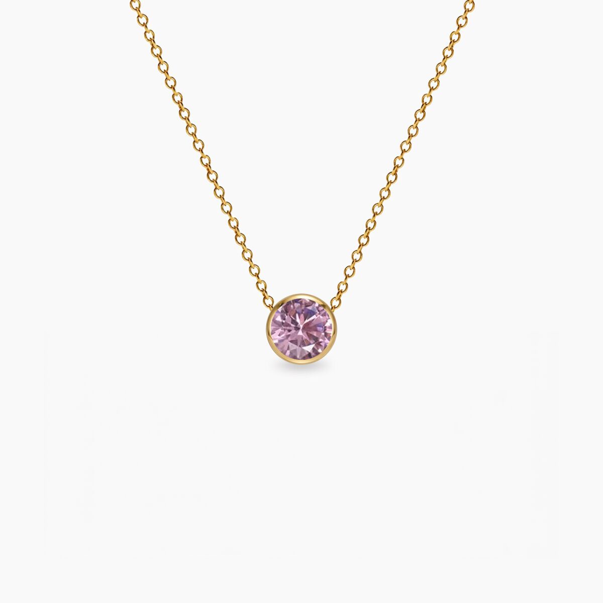 Birthstone-Oktobar-ogrlica-14k-pozlata-stainless-steel Birthstone Oktobar ogrlica stainless steel sa pozlatom - Slika 1