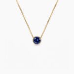 Birthstone Septembar ogrlica stainless steel sa pozlatom