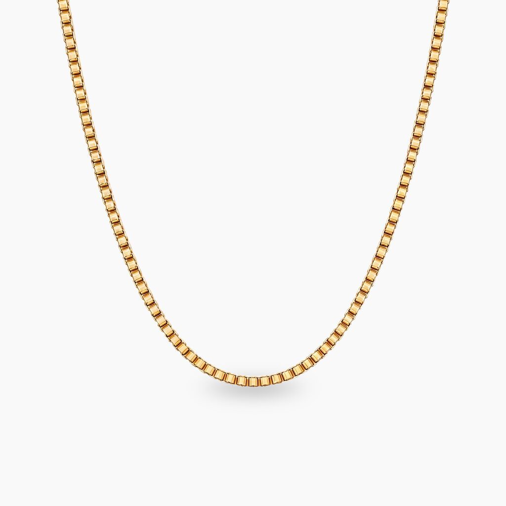 Box chain ogrlica stainless steel 14k pozlata Box chain ogrlica stainless steel sa pozlatom - Slika 1