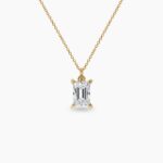 CHARM cirkon pravougaoni stainless steel sa pozlatom