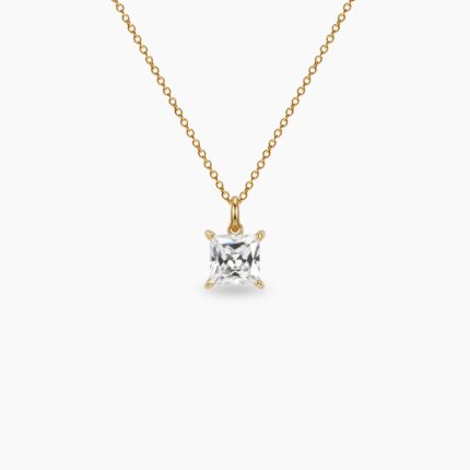 CHARM cirkon princess cut stainless steel sa pozlatom