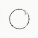 CRYSTAL ametist stainless steel mini narukvica