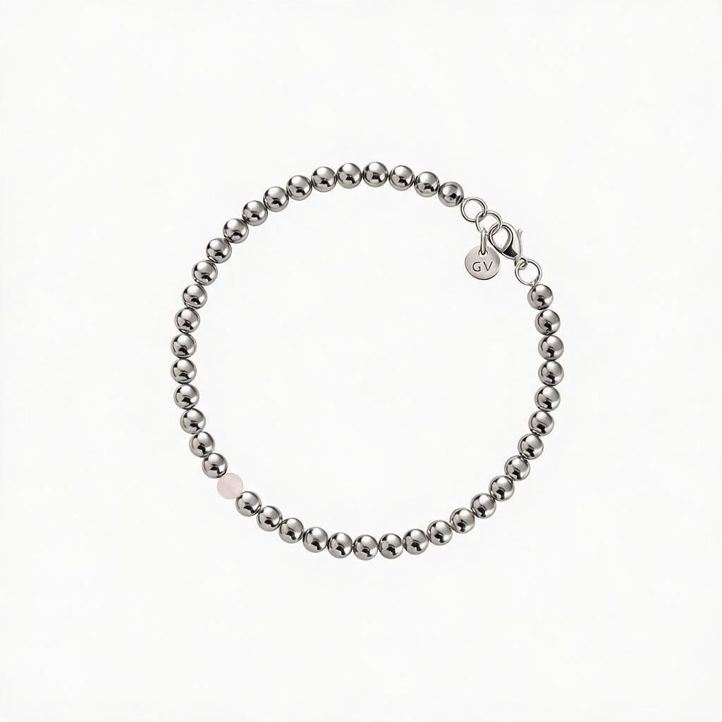 CRYSTAL-roze-kvarc-stainless-steel-mini-narukvica CRYSTAL roze kvarc stainless steel mini narukvica - Slika 1