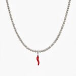 Classic Charm crvena papričica stainless steel mini ogrlica