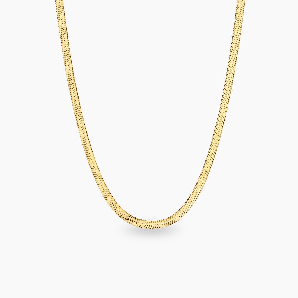 Herringbone snake chain ogrlica stainless steel 14k pozlata Herringbone snake chain ogrlica stainless steel sa pozlatom - Slika 1