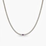 Crystal ametist stainless steel mini ogrlica