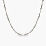 Crystal beli oniks stainless steel mini ogrlica