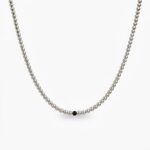 Crystal crni oniks stainless steel mini ogrlica