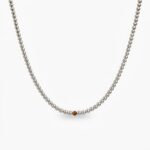 Crystal tigrovo oko stainless steel mini ogrlica