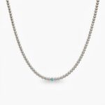 Crystal tirkiz stainless steel mini ogrlica