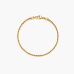 Rope chain narukvica stainless steel sa pozlatom